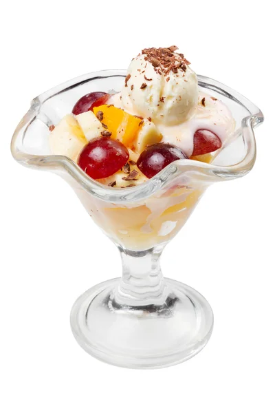 Ice cream in bowl with fruits Royalty Free Stock Photos