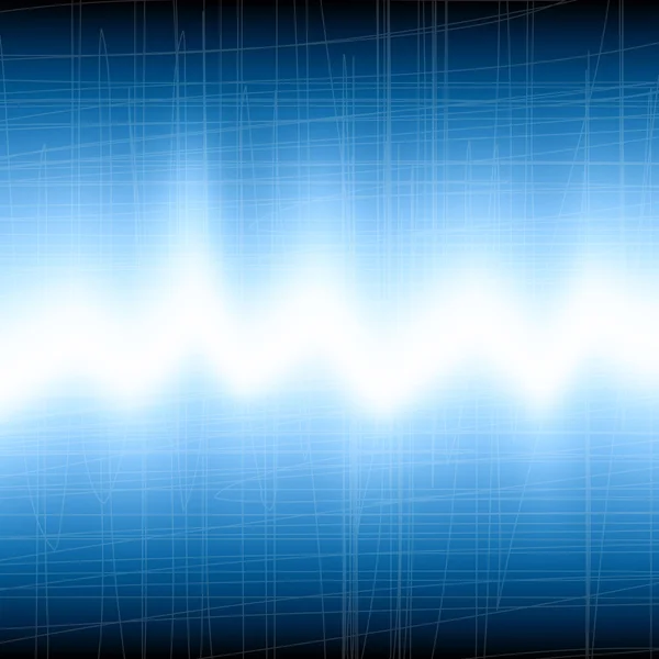 Linha de cardiograma em um fundo azul — Vetor de Stock