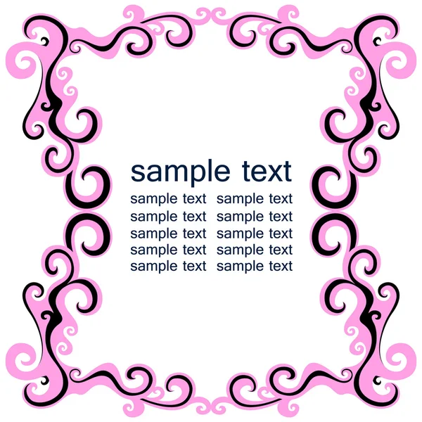 Patten ram med en exempeltext. rosa och svart — Stock vektor