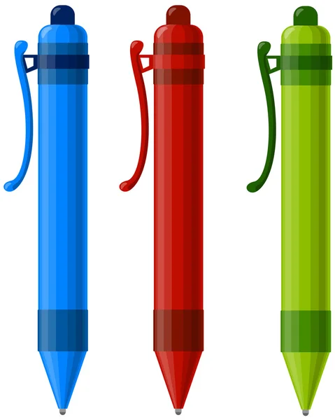 三种颜色的笔 — 图库矢量图片