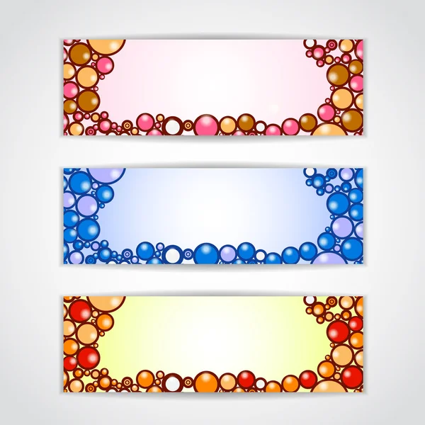 stock vector Set of color banners with beautiful balls. Vector illustration