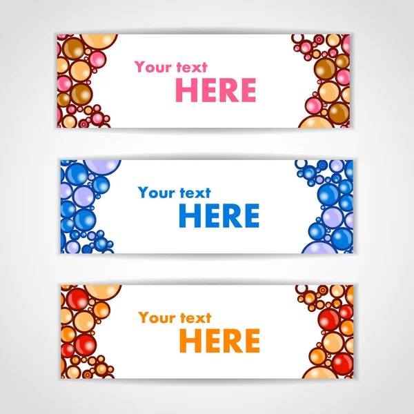 Set van kleur banners met mooie ballen. vectorillustratie — Stockvector