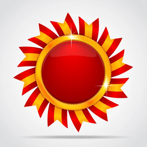 Beste Wahl. rotes Etikett in Form der Sonne — Stockvektor