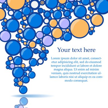 Background with color bubbles. Blue clipart