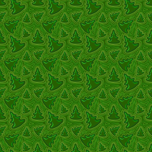 Nahtlose Struktur mit Neujahrsbäumen. grün — Stockvektor