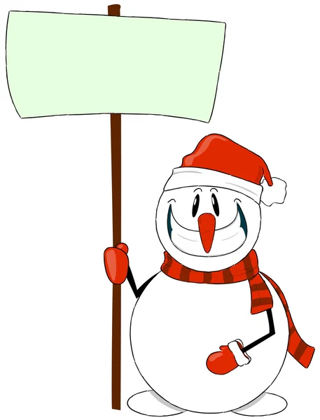 Смешной снеговик с планшетом — стоковый вектор