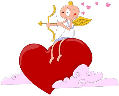 Angel with onions for the Valentine's day clipart