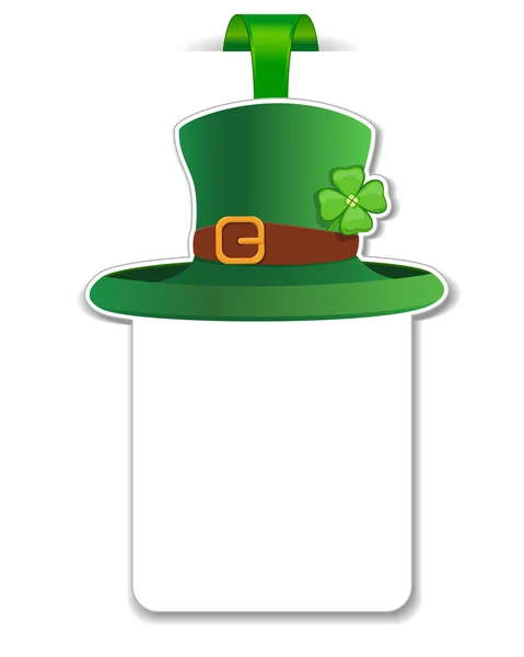Patrick yeşil şapka. örnek metin — Stok Vektör