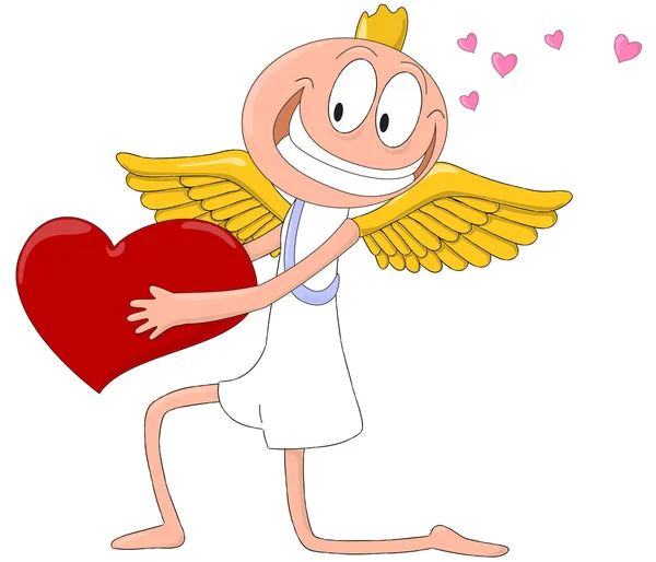 Άγγελος με καρδιά. εικονογράφηση φορέας — Διανυσματικό Αρχείο