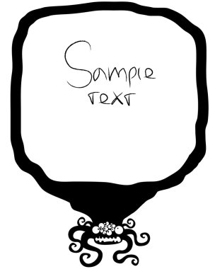 Framework with the monster. Sample text clipart