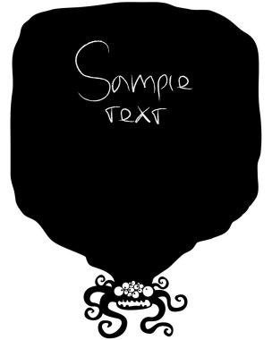 Black framework with the monster. Sample text clipart