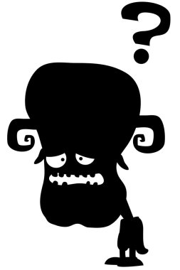 Black monster. monster silhouette clipart