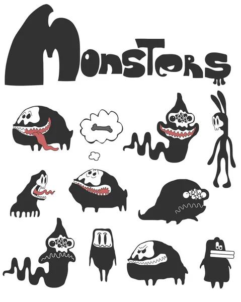 Sada Monster — Stockový vektor