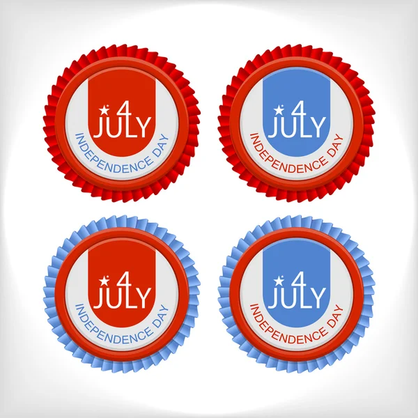Set 4 badge vettoriale luglio — Vettoriale Stock