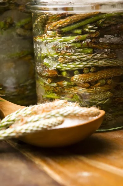 Природная медицина - сироп из сосновой капусты — стоковое фото