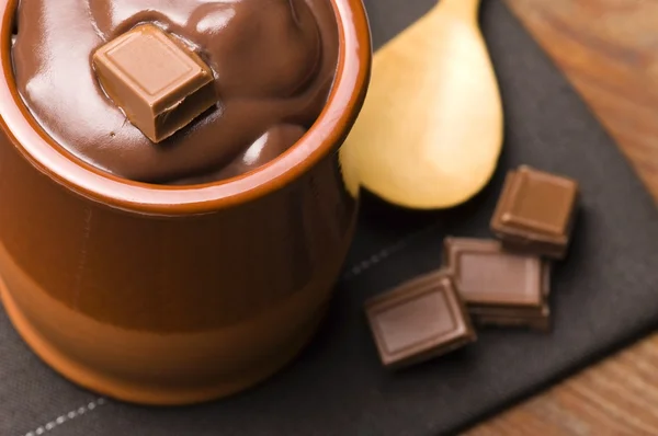 Zelfgemaakte chocolade pudding — Stockfoto