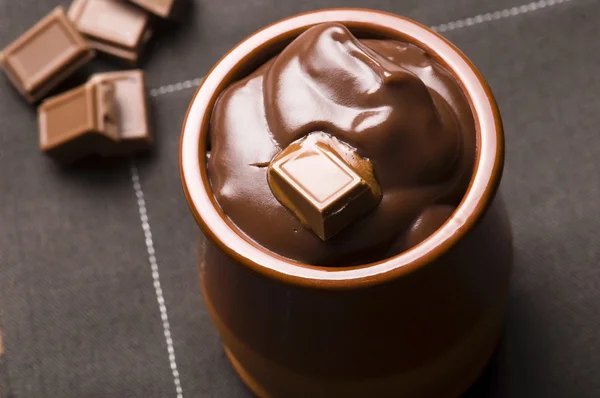 Zelfgemaakte chocolade pudding — Stockfoto