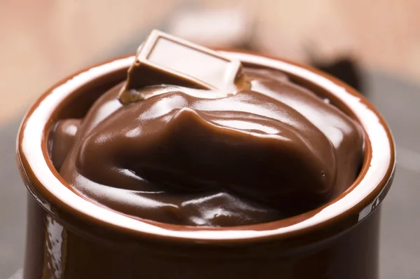 Ev yapımı çikolatalı puding — Stok fotoğraf