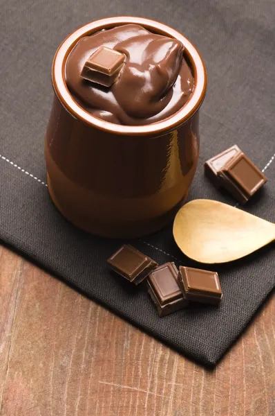 Zelfgemaakte chocolade pudding — Stockfoto