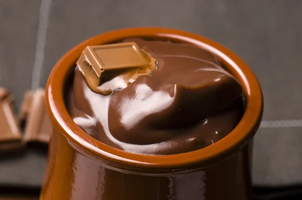 Domowy budyń czekoladowy — Zdjęcie stockowe