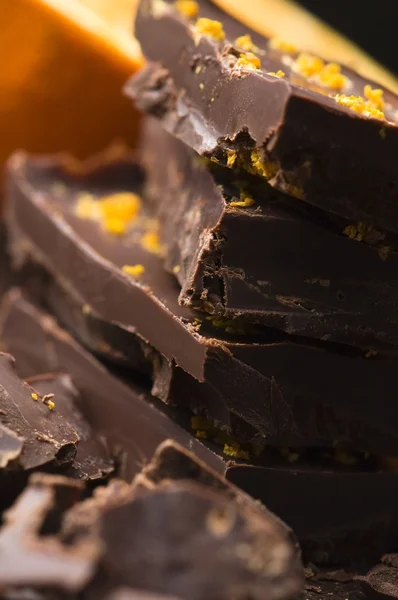 Homemade chocolate with orange — Stock Photo, Image