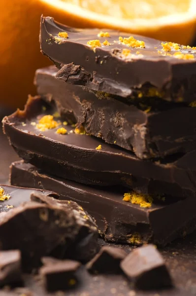 Homemade chocolate with orange — Stock Photo, Image