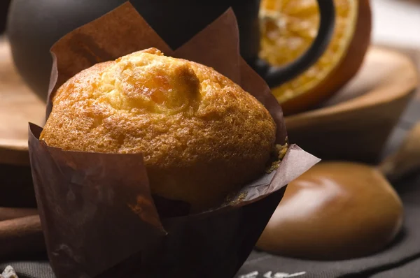 Muffin alla cannella fatti in casa con caffè — Foto Stock
