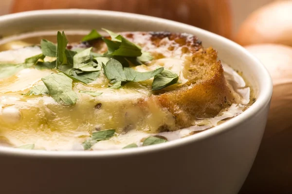 フランスの食材とオニオン スープ — ストック写真