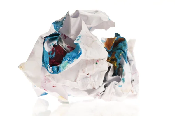 Crumpled paper isolated over white — Stock Photo, Image