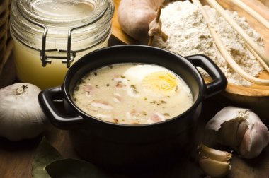 Sourdough, zur, zurek - component of a traditional Polish soup clipart