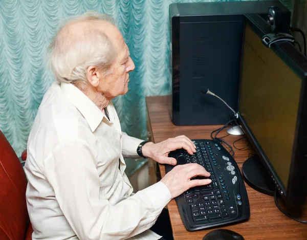 stock image Senior Man Working On Computer