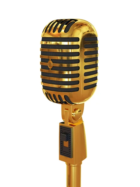 Micrófono oro — Foto de Stock