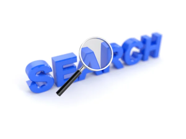 Search concept with magnifying glass — Stock Photo, Image
