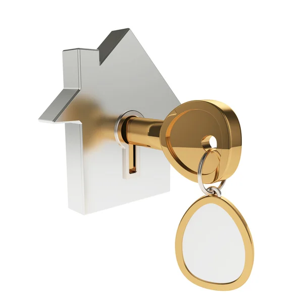 Haus-Symbol mit Schlüssel — Stockfoto