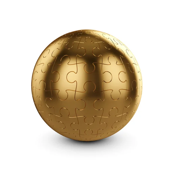 Golden puzzle sphere — Stock Photo, Image