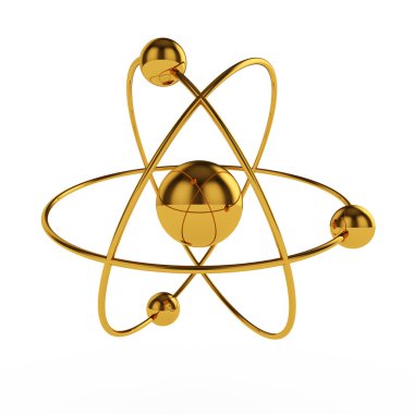 Golden atom model clipart