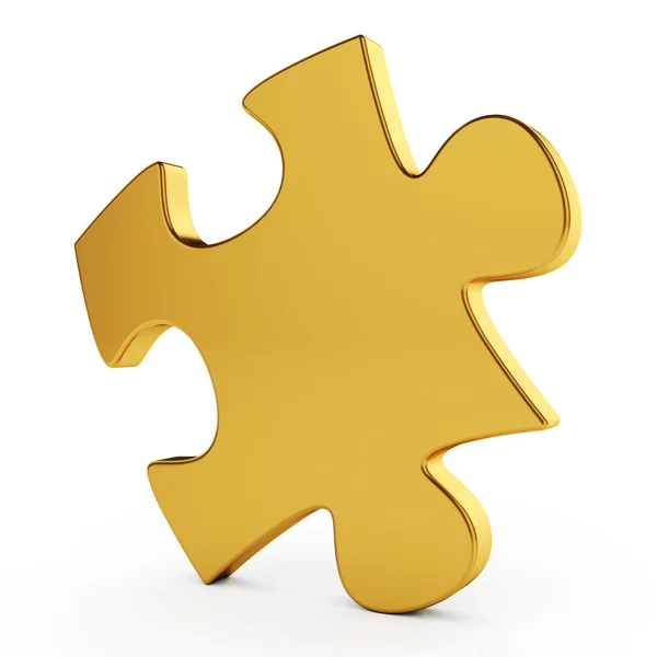 Golden single puzzle — Stock Photo, Image