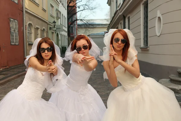 Playful brides — Zdjęcie stockowe