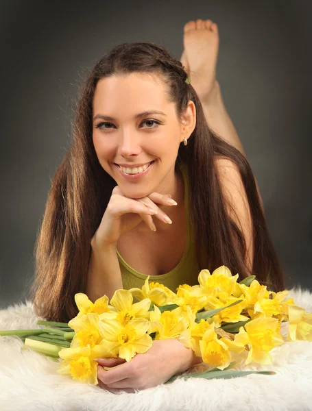 Sexy met bloemen — Stockfoto