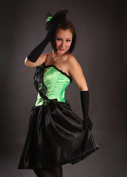 Grön klänning绿色的裙子 — 图库照片
