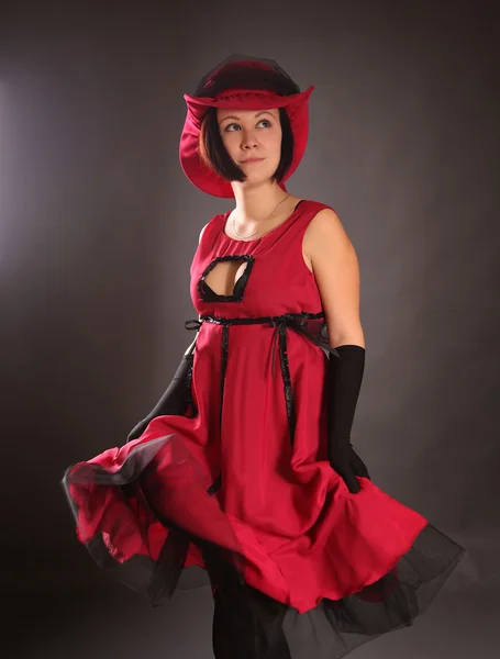 Červené šaty — Stock fotografie