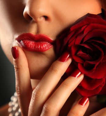 Lips and rose