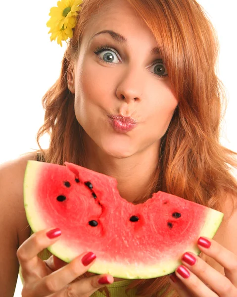 Smile with melon — Stock Photo, Image