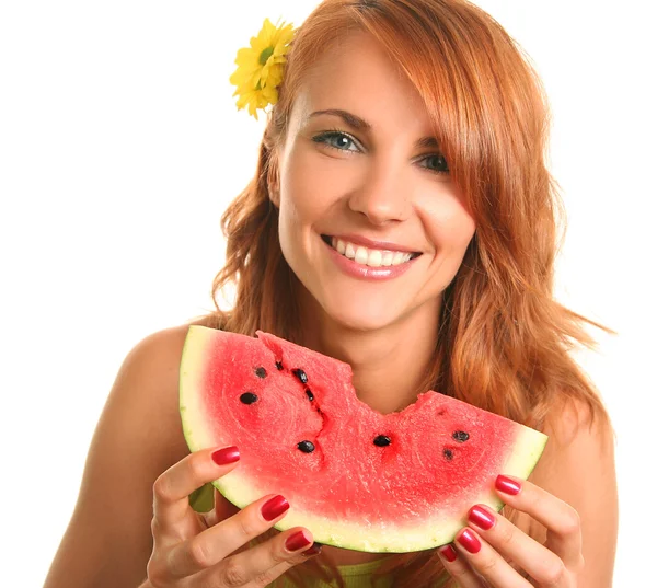 Smile with melon — Stock Photo, Image