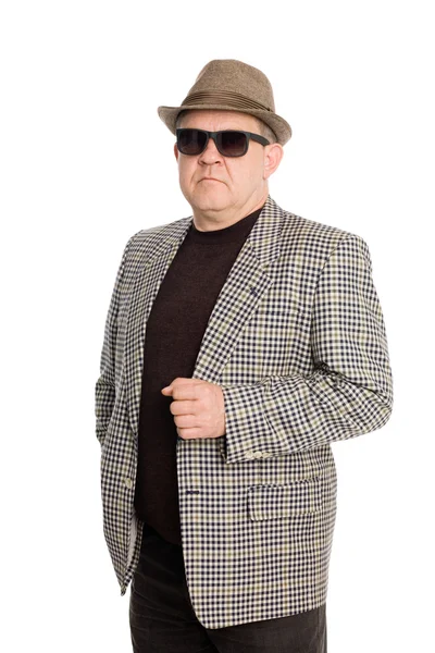 Человек в шляпе и солнцезащитных очках . — стоковое фото