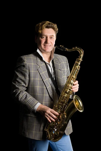 Portret van saxofonist — Stockfoto