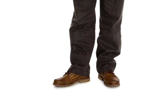 Male fall shoes and trousers. — Stock Photo, Image