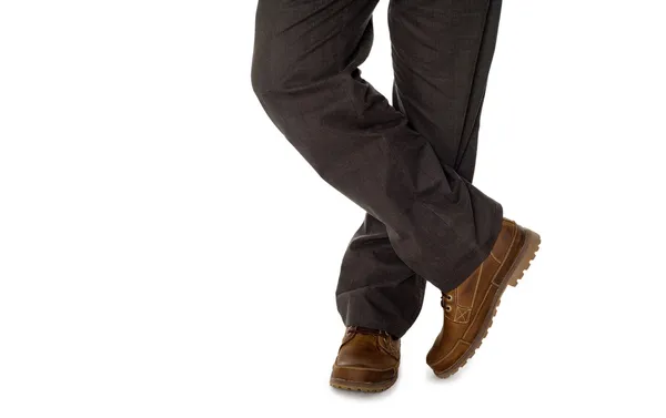 Men's fall shoes and trousers. — Stock Photo, Image