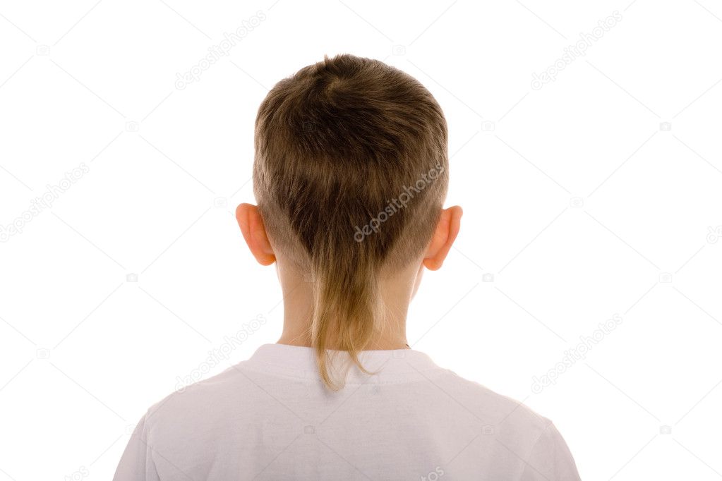 Boy of eight years from the back