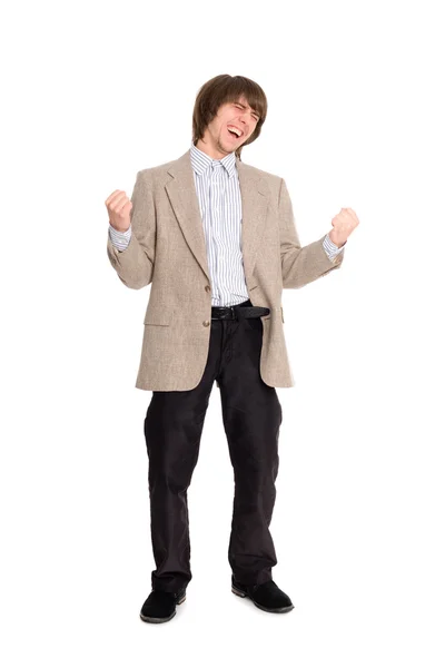 Joven hombre de negocios emocionado — Foto de Stock